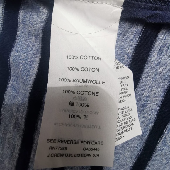 J.Crew Shirt Dress Womens Small Blue Gray Striped Jersey Zipper Casual Versatile - Picture 9 of 9
